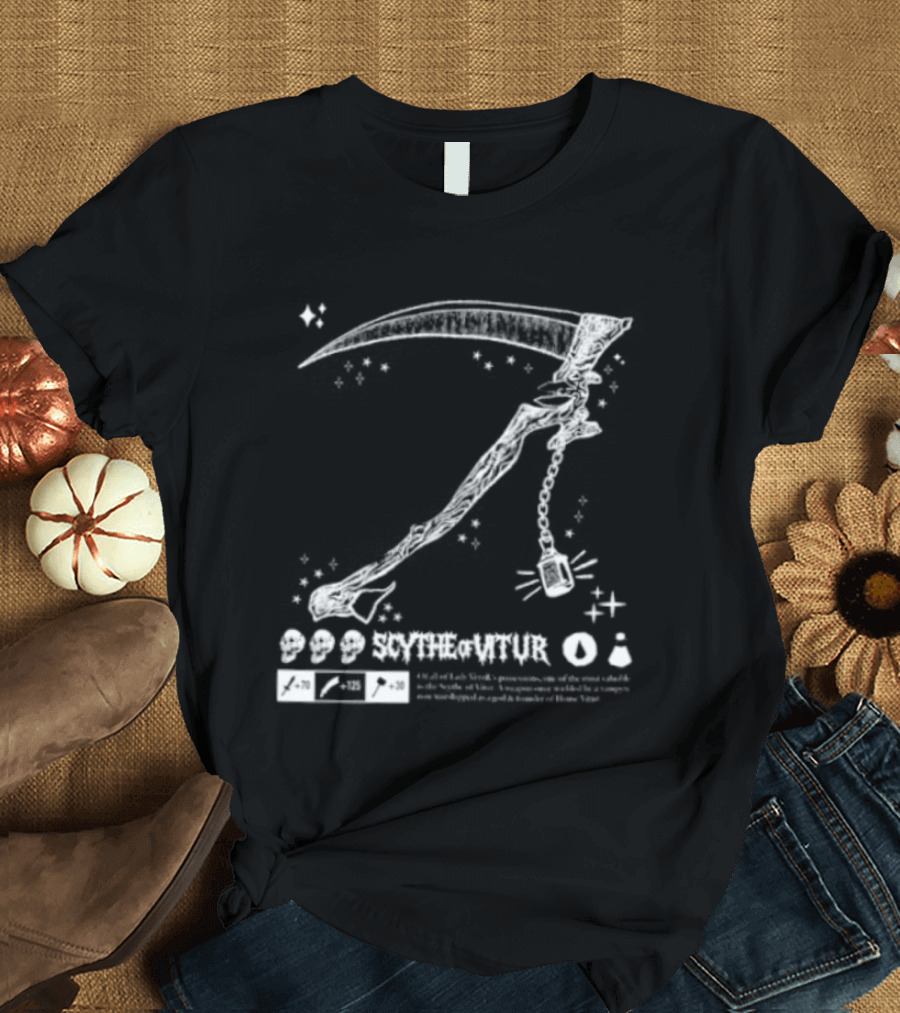 Scythe Of Vitur Lady Verzik House Vitur Weapon RuneScape Old School T-Shirt