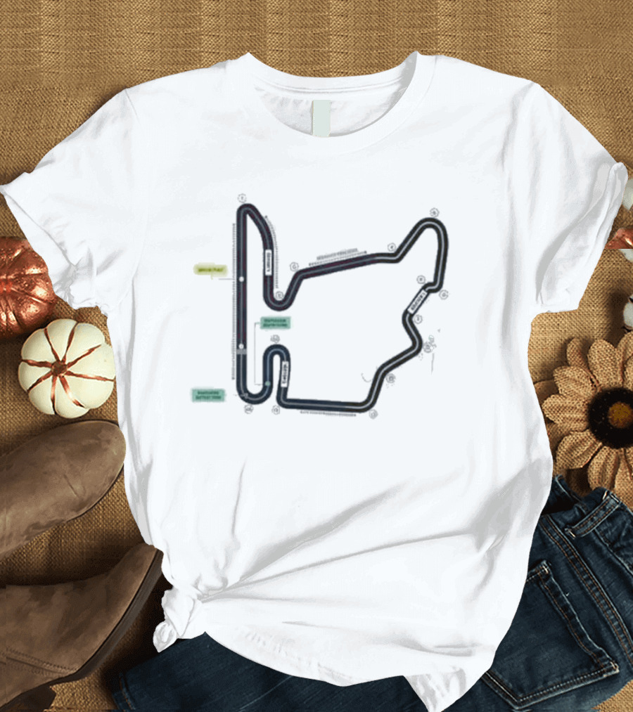 F1Motorsport AWS Hungarian Grand Prix Hungaroring Mogyorod July 24 26 2026 Souvenir Race Day Track Map T-Shirt
