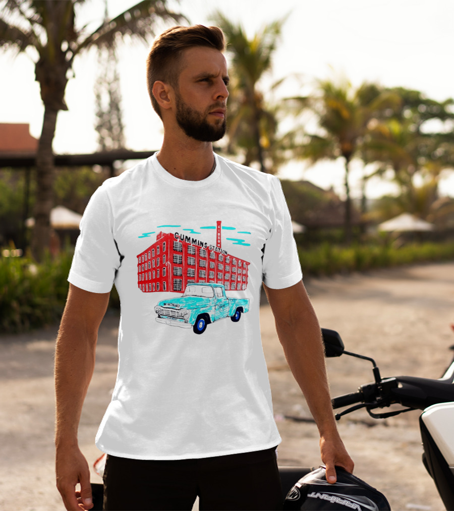 Gilson Cummins Station Vintage Truck And Building Scene T-Shirt