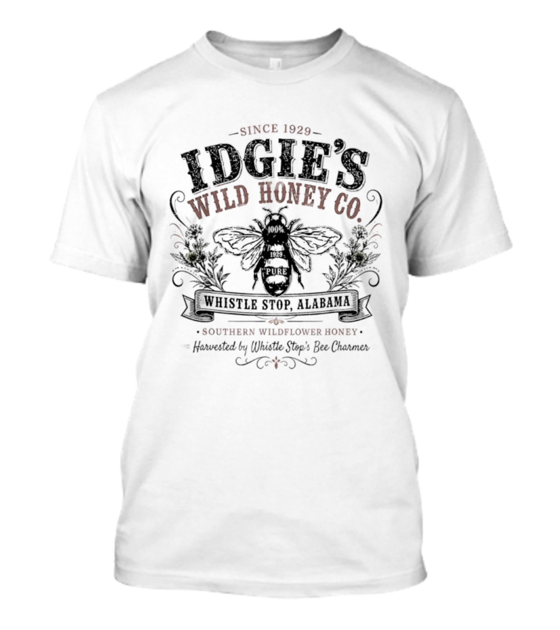 Idgie's Wild Honey Co Since 1929 Whistle Stop Alabama Southern Wildflower Honey T-Shirt