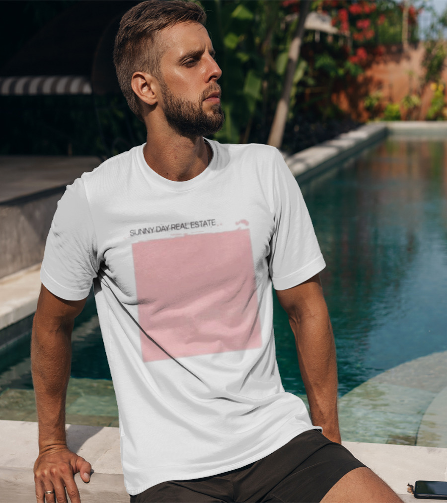 Sunny Day Real Estate LP2 Pink Album Art And Gray Watermark T-Shirt