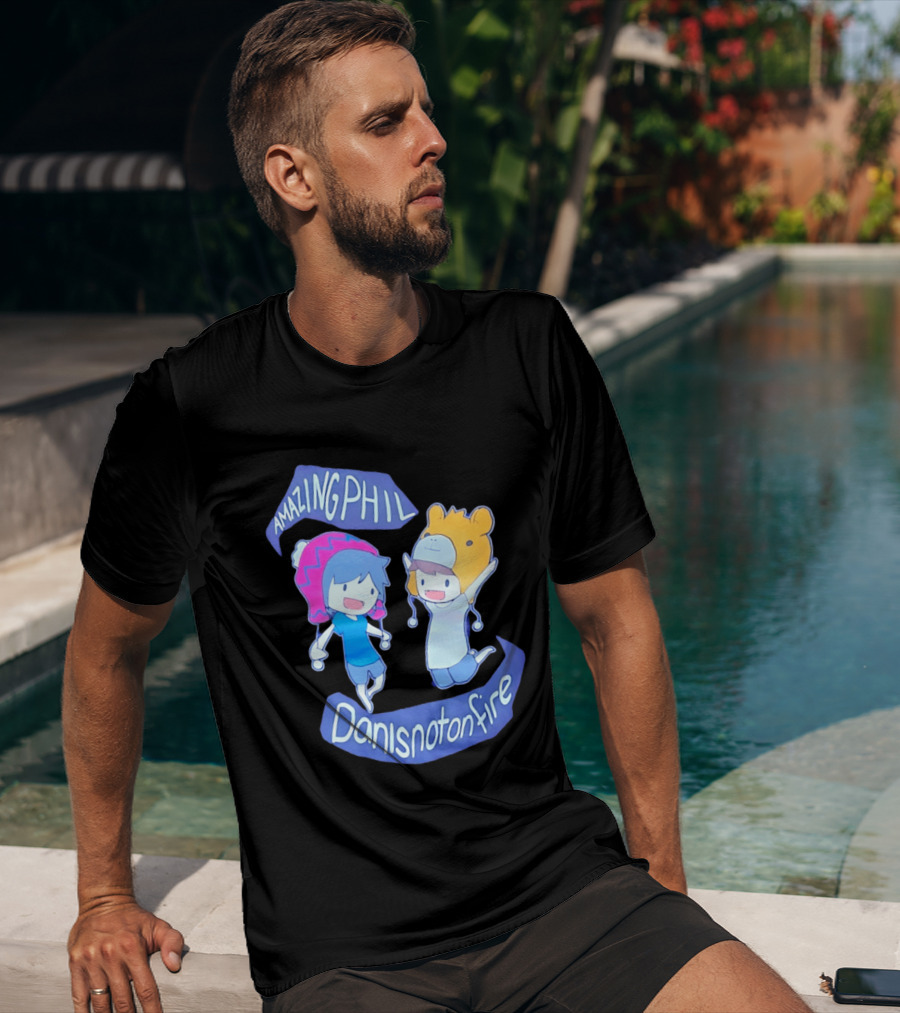 AmazingPhil Danisnotonfire Cartoon Characters In Cute Animal Hats T-Shirt