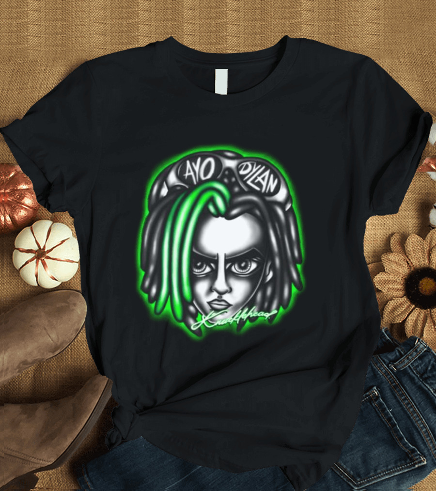 Ayo Dylan Head Ayodylan Knottyhead Green Glow T-Shirt