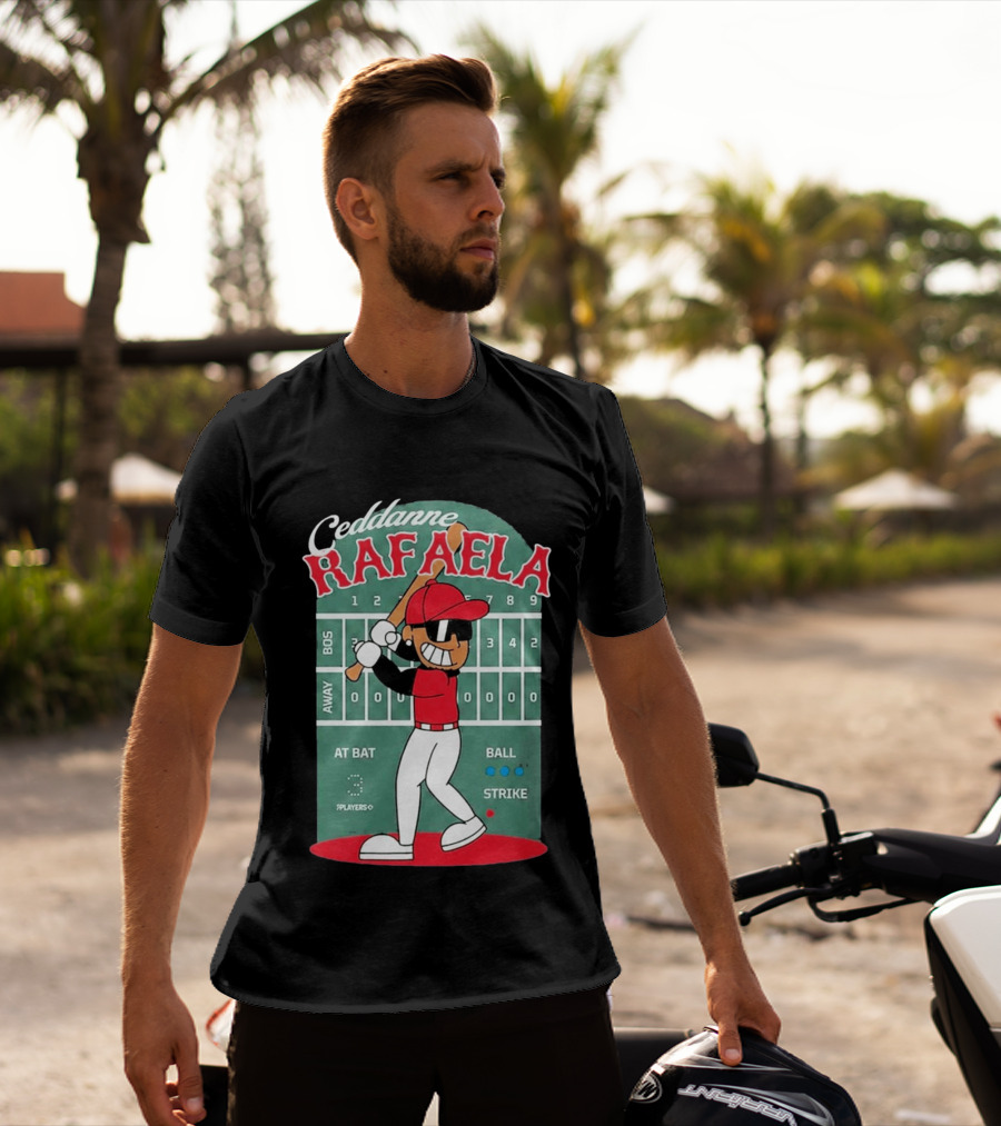 Ceddanne Rafaela Baseball Cartoon Scoreboard T-Shirt
