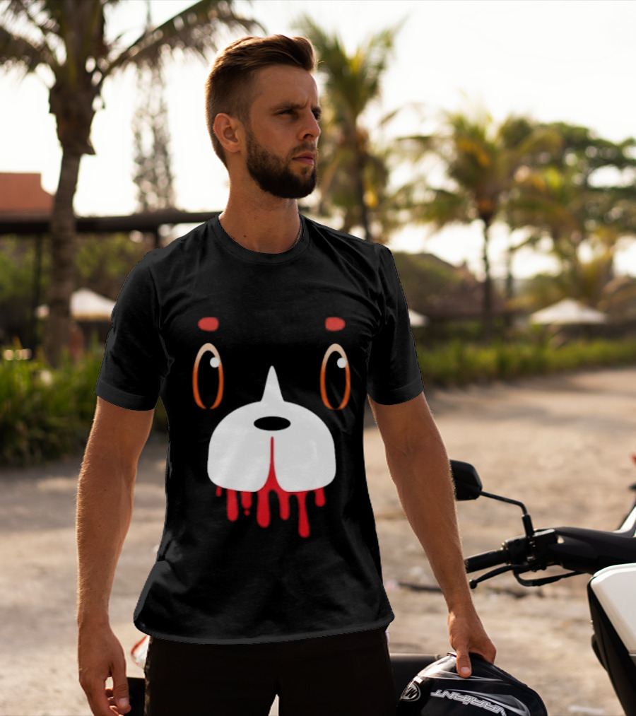 Final Space Mooncake Face Cartoon Character Dripping Red T-Shirt