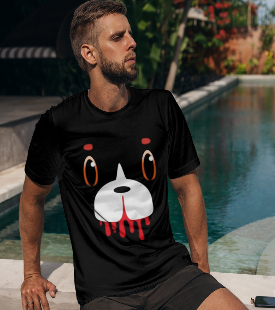 Final Space Mooncake Face Cartoon Character Dripping Red T-Shirt