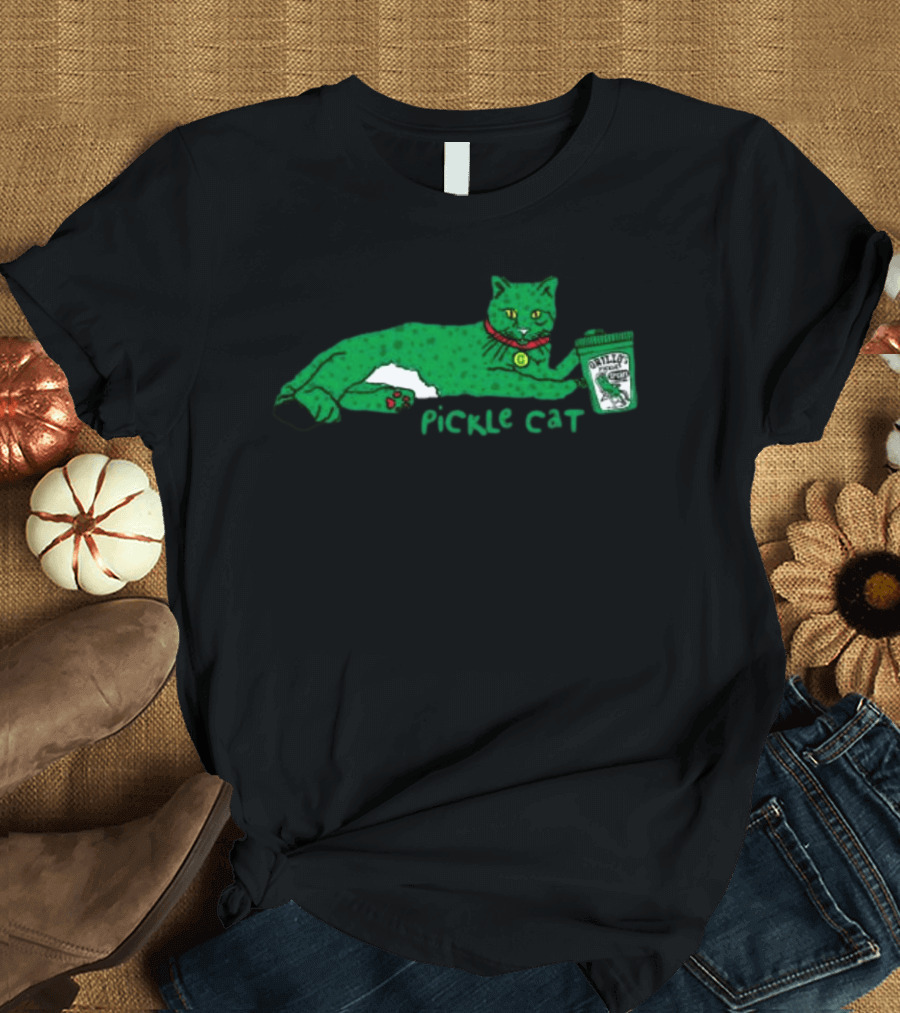Grillos Pickle Cat With Grillos Pickles Jar T-Shirt