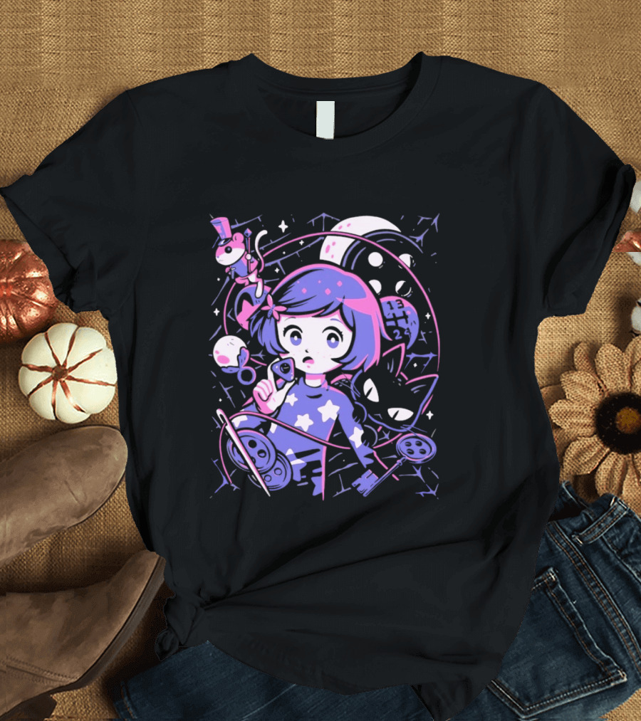 PixelEyeBat Moonlit Adventure Secret Portal Fantasy T-Shirt