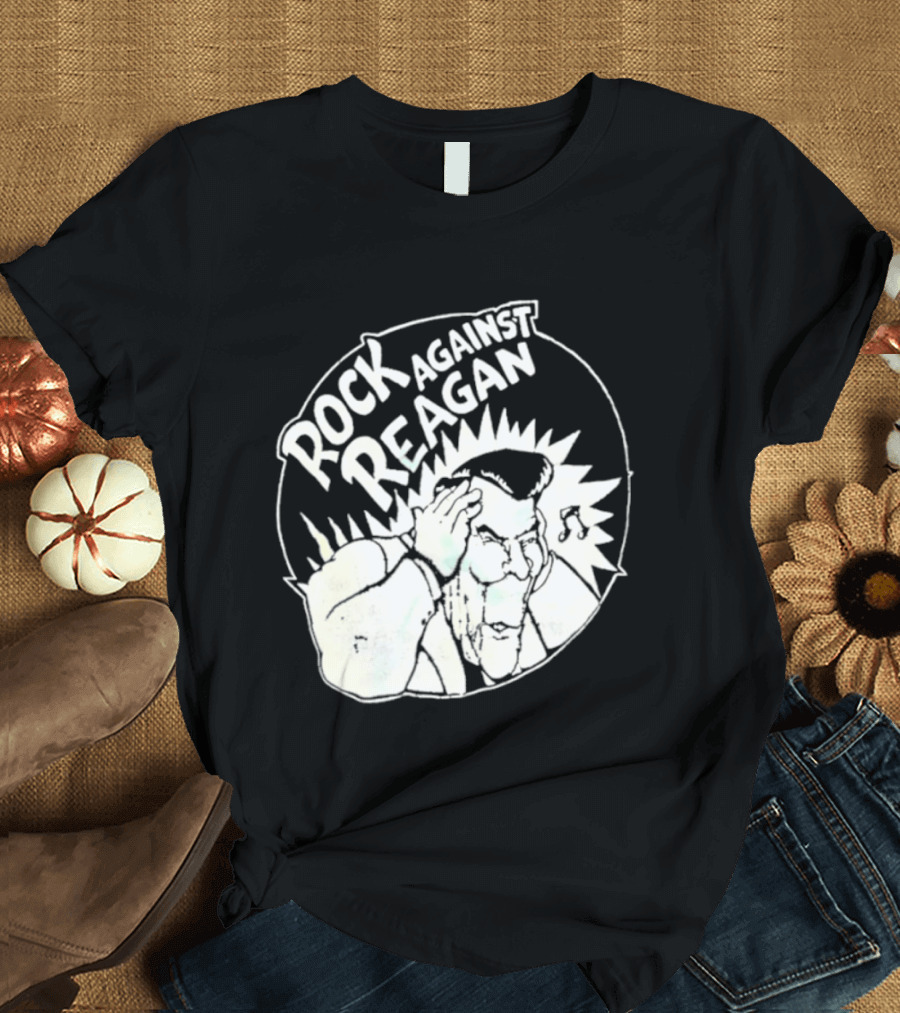 Rock Against Reagan Punk Protest 80s Political Movement T-Shirt