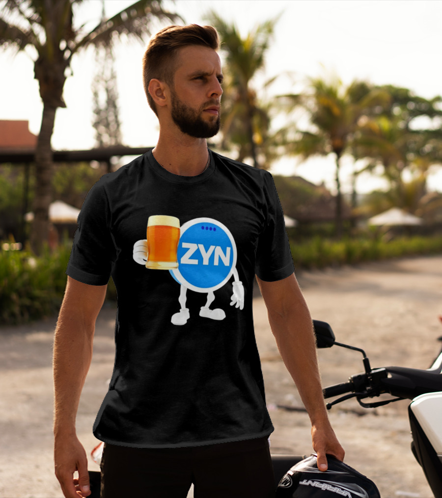 ZYN Snus Beer Character Holding T-Shirt