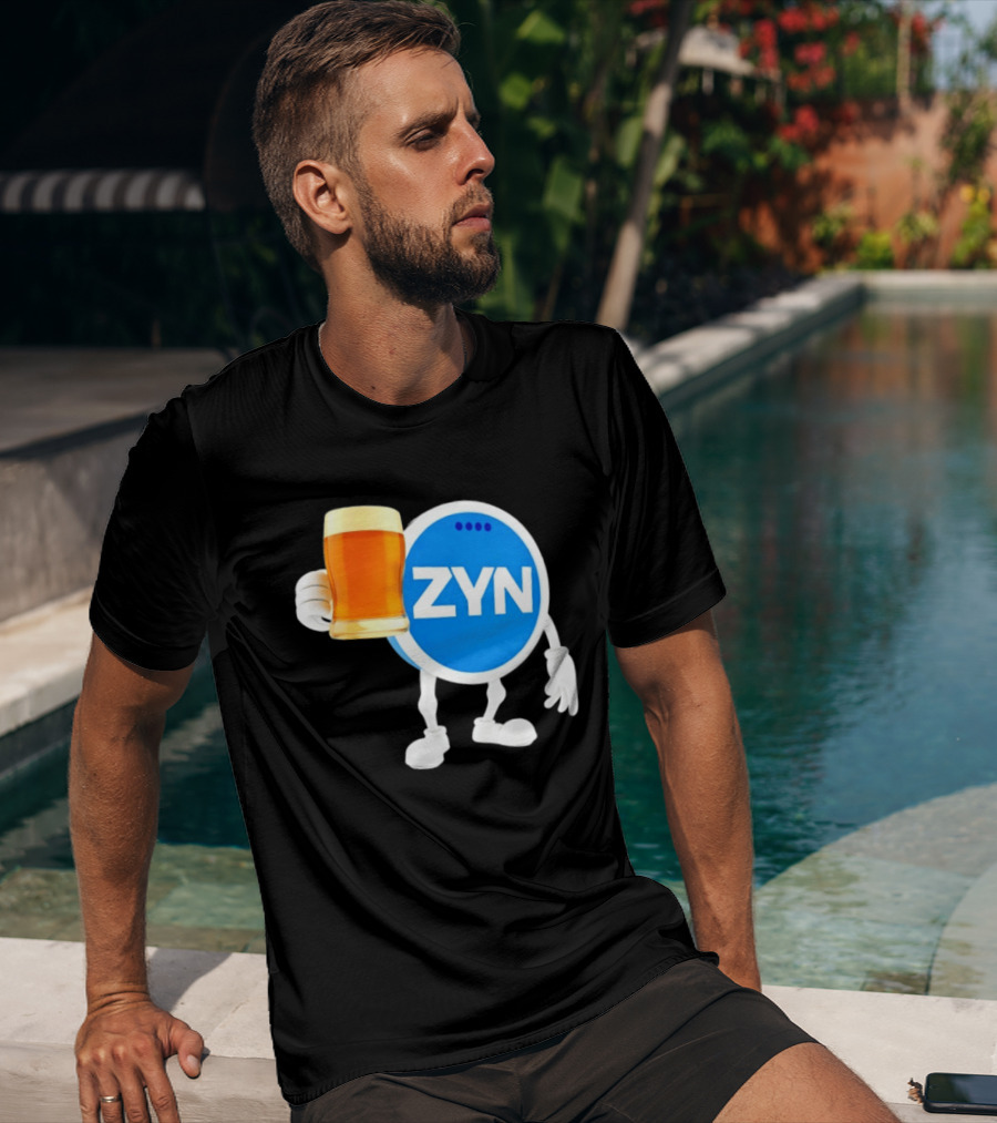 ZYN Snus Beer Character Holding T-Shirt