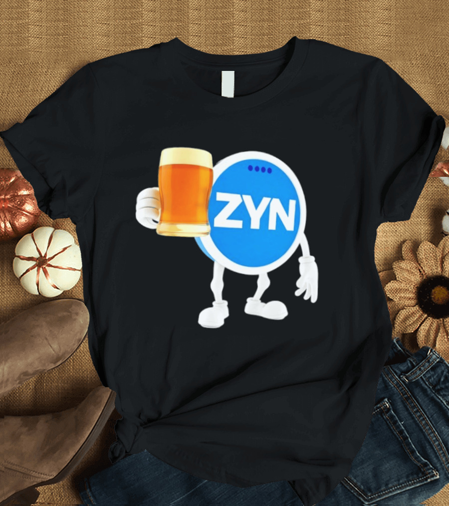 ZYN Snus Beer Character Holding T-Shirt