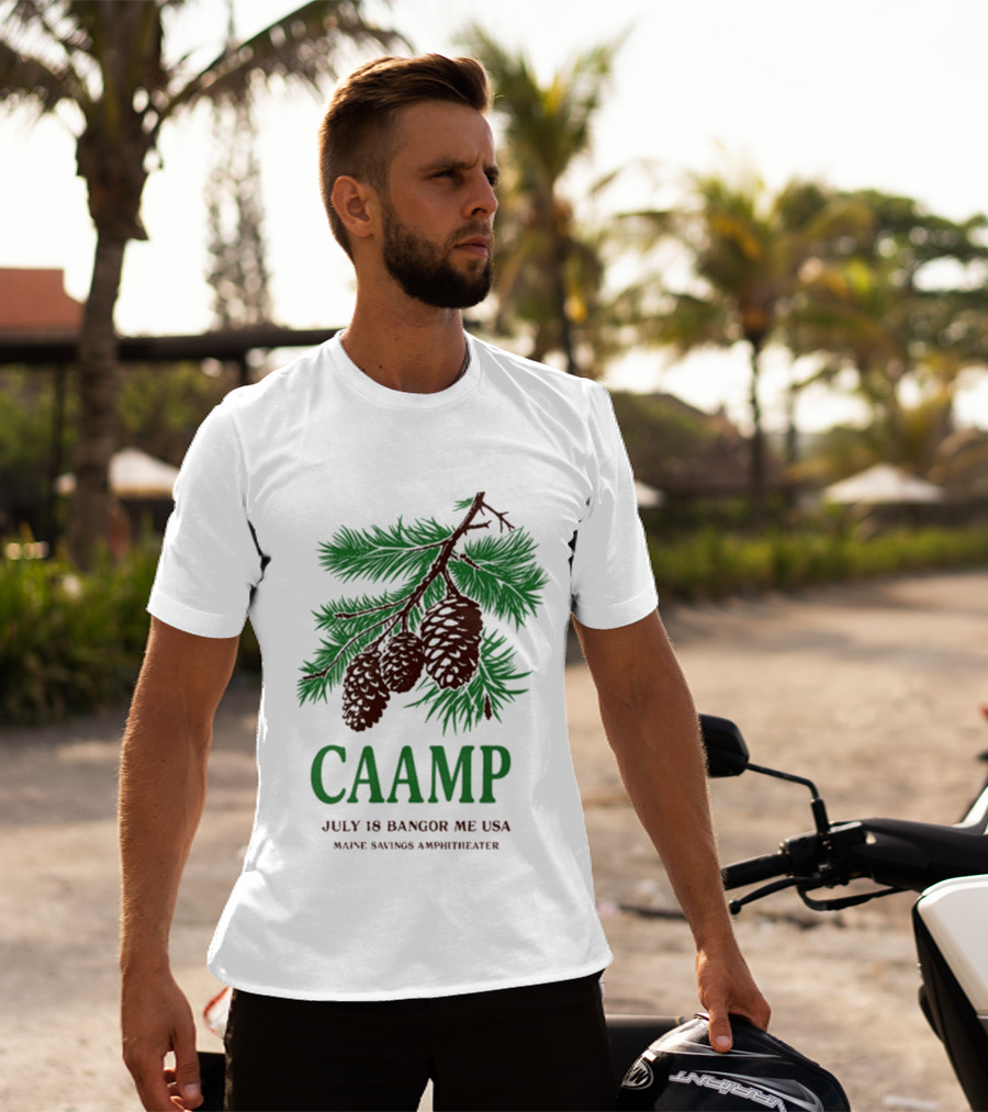 Caamp July 18 Bangor Maine USA Maine Savings Ampitheater Pinecones T-Shirt