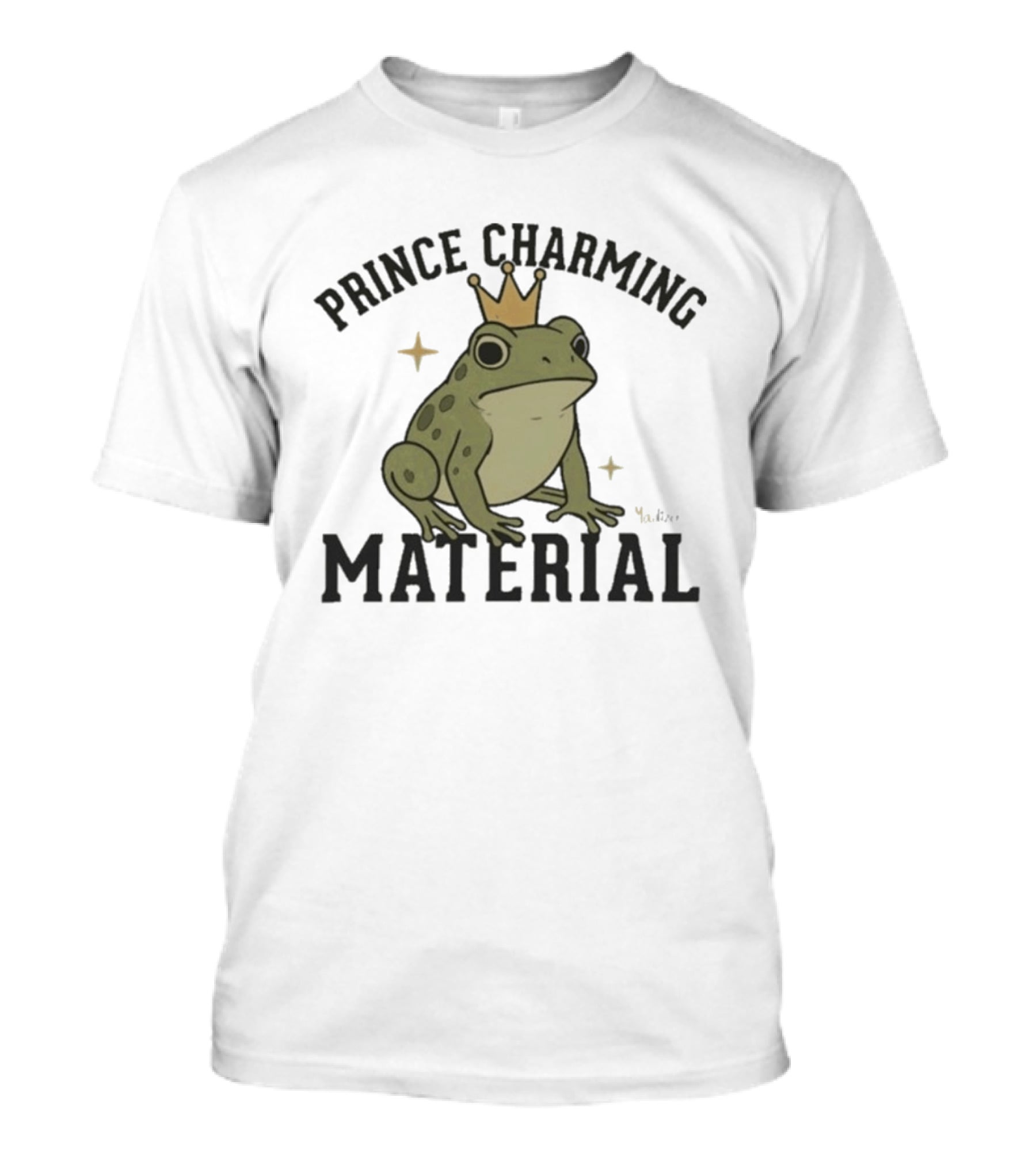 Prince Charming Material Frog With Crown And Stars T-Shirt
