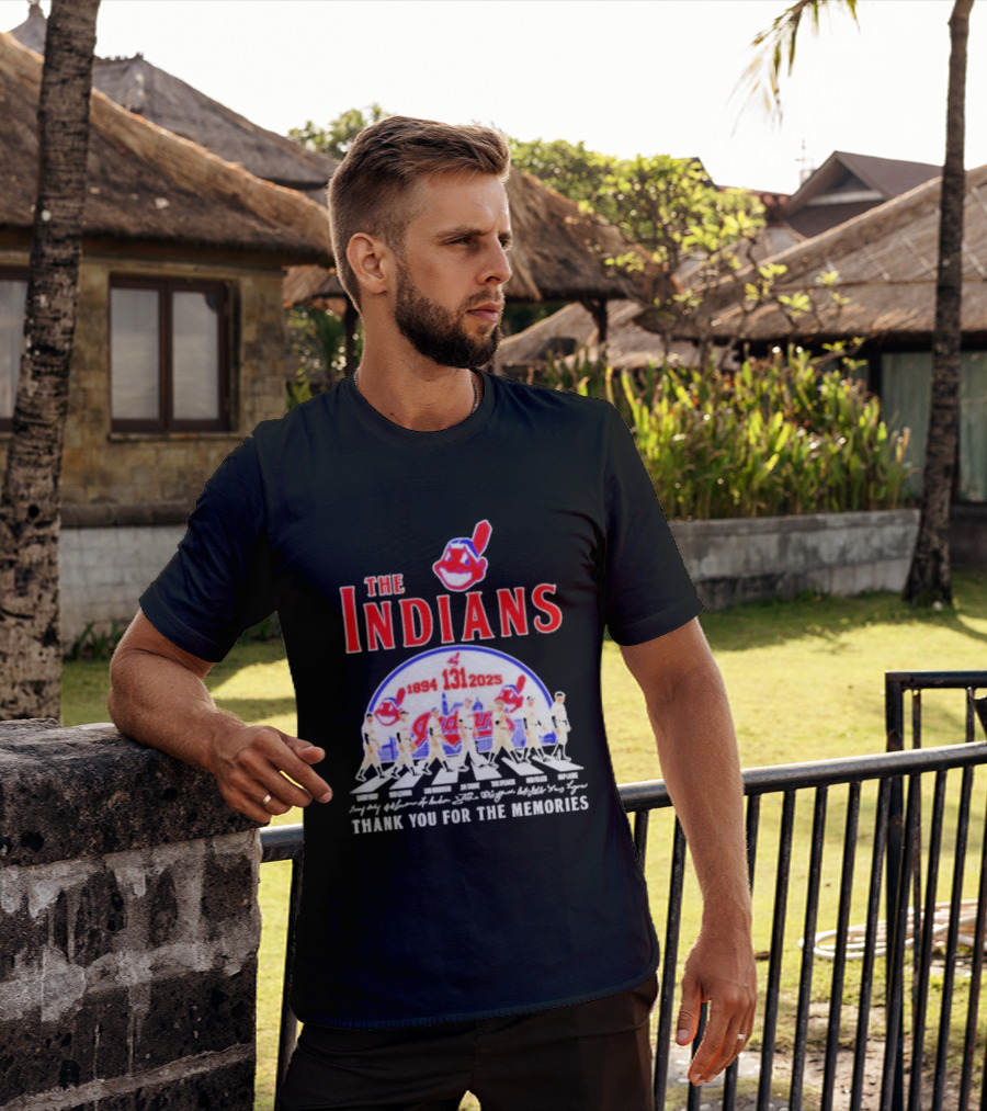 The Cleveland Indians 131st Anniversary 1894 2025 Thank You For The Memories Abbey Road Signatures T-Shirt