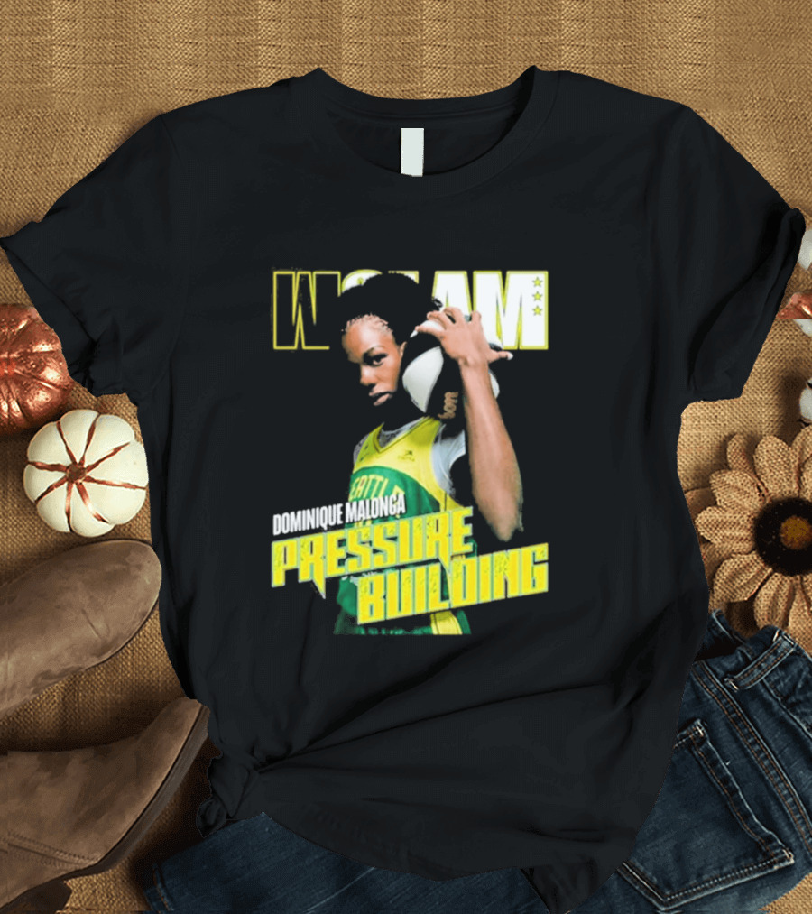 WSLAM Dominique Malonga Pressure Building Seattle Storm T-Shirt