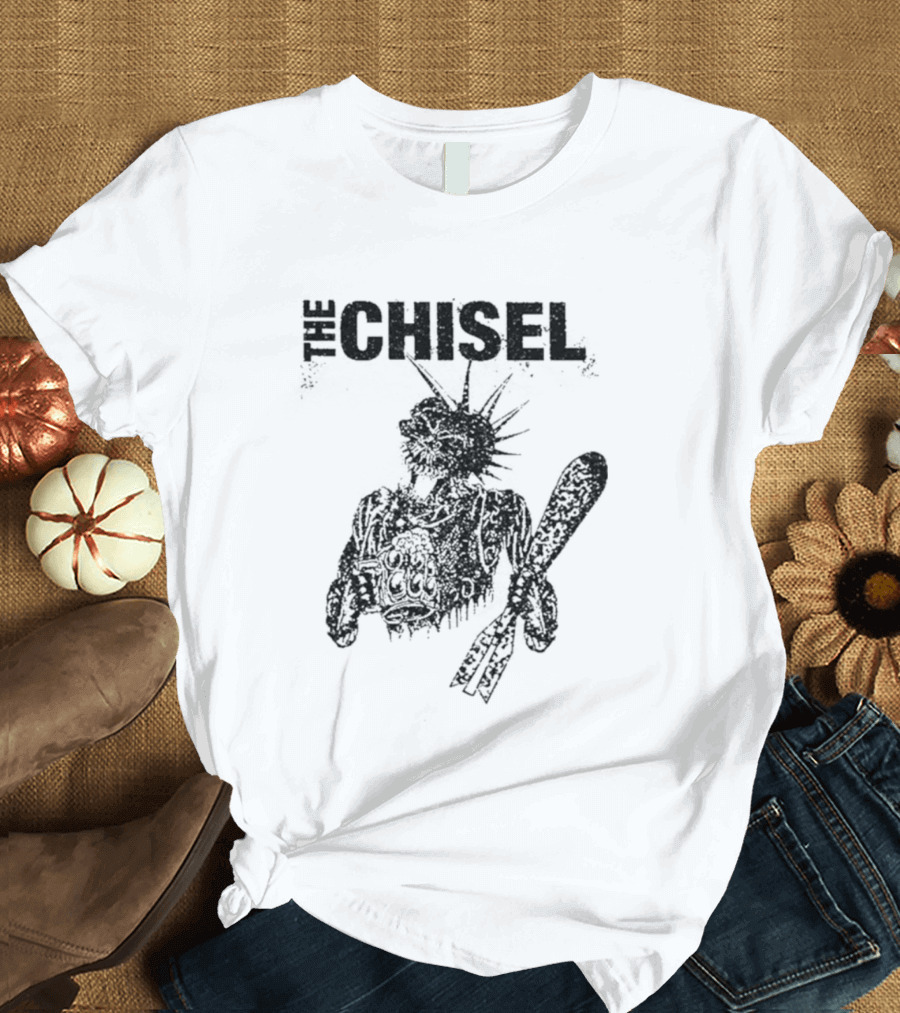 The Chisel Skeleton Statue Liberty Punk T-Shirt