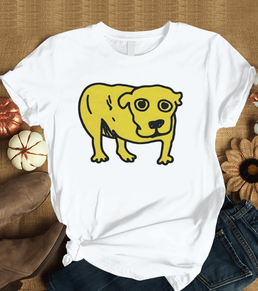 Tripod Aic Dog Drawing Yellow T-Shirt