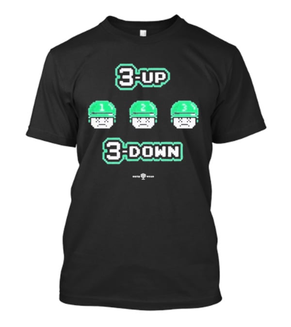 3 Up 3 Down 8 Bit Style Retro Gaming T-Shirt