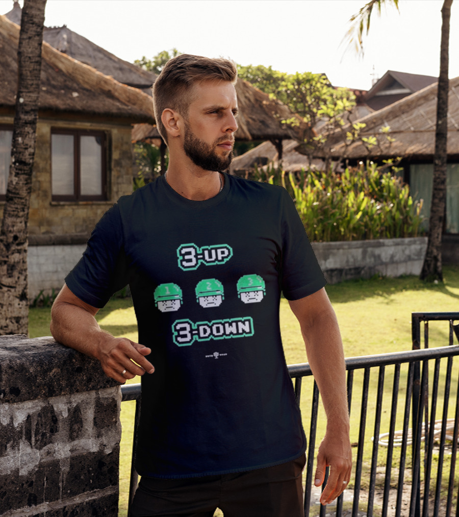3 Up 3 Down 8 Bit Style Retro Gaming T-Shirt