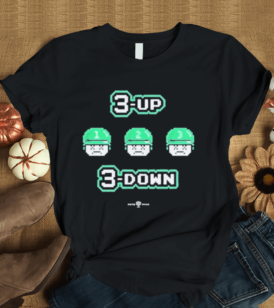 3 Up 3 Down 8 Bit Style Retro Gaming T-Shirt