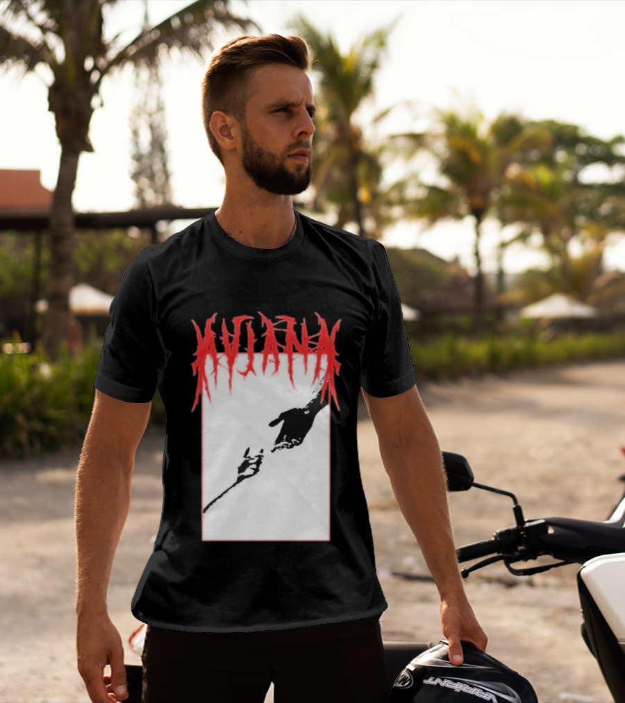 Aviana Death Corporation Hands Graphic Black And Red T-Shirt