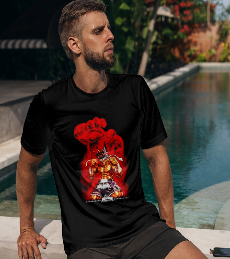 Brick And Bone Fight Club Thai Boxing Warrior With Fiery Fist T-Shirt