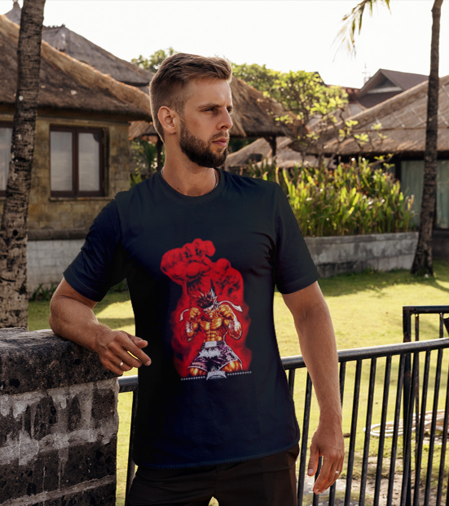 Brick And Bone Fight Club Thai Boxing Warrior With Fiery Fist T-Shirt