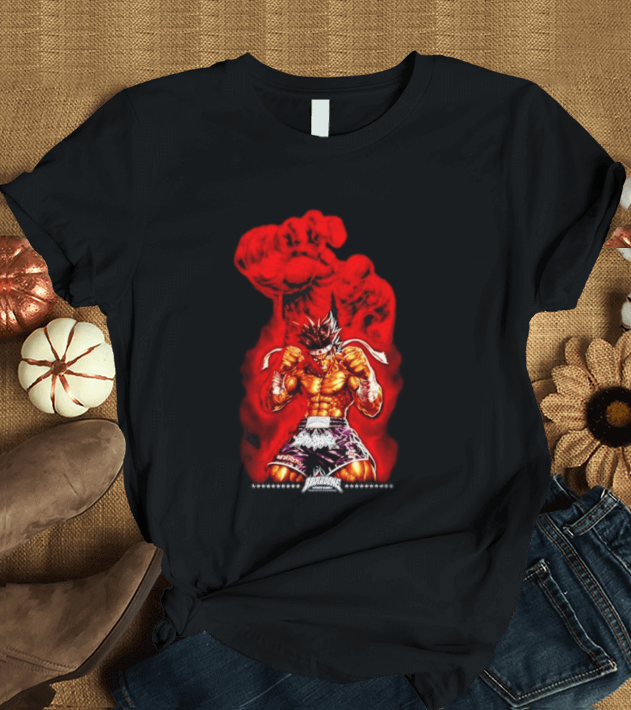 Brick And Bone Fight Club Thai Boxing Warrior With Fiery Fist T-Shirt