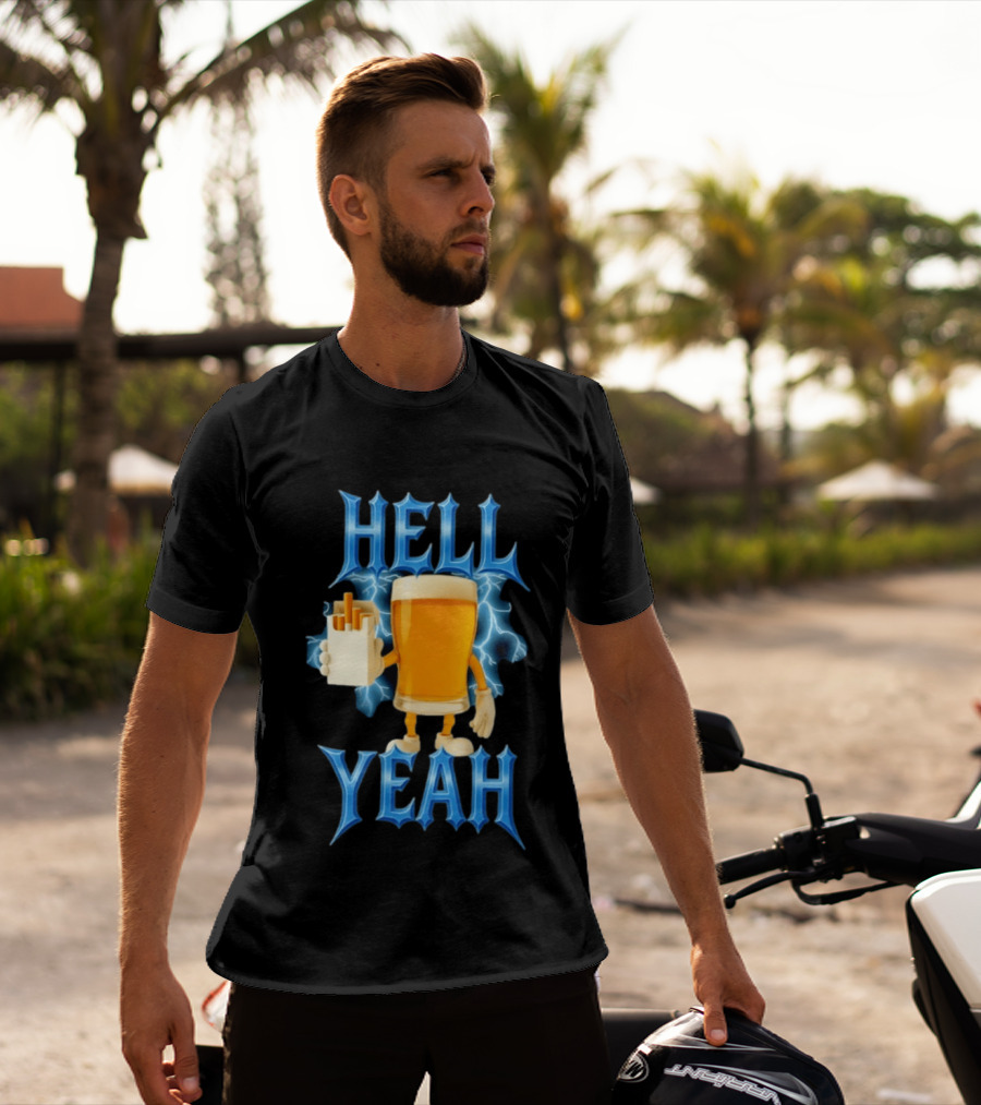 Hell Yeah Beer And Cigarettes Lightning T-Shirt