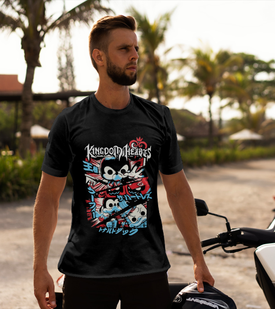 Kingdom Hearts Comic Pop Japanese Katakana Characters T-Shirt