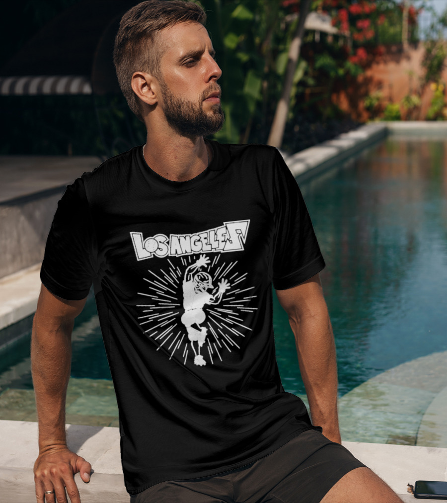 Los Angeles Dodgers Hip Lock Dynamic Baseball Character Burst T-Shirt