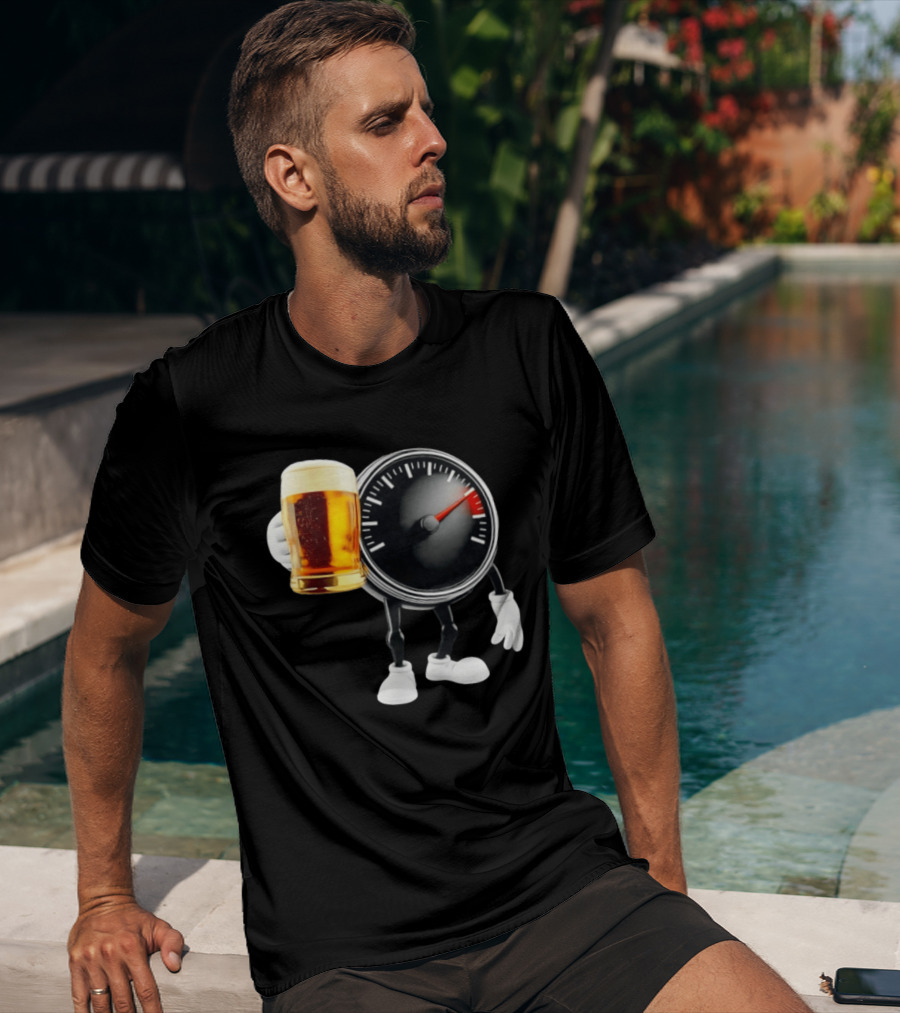Speedometer Beer Gauge Fun Drinking Meter T-Shirt