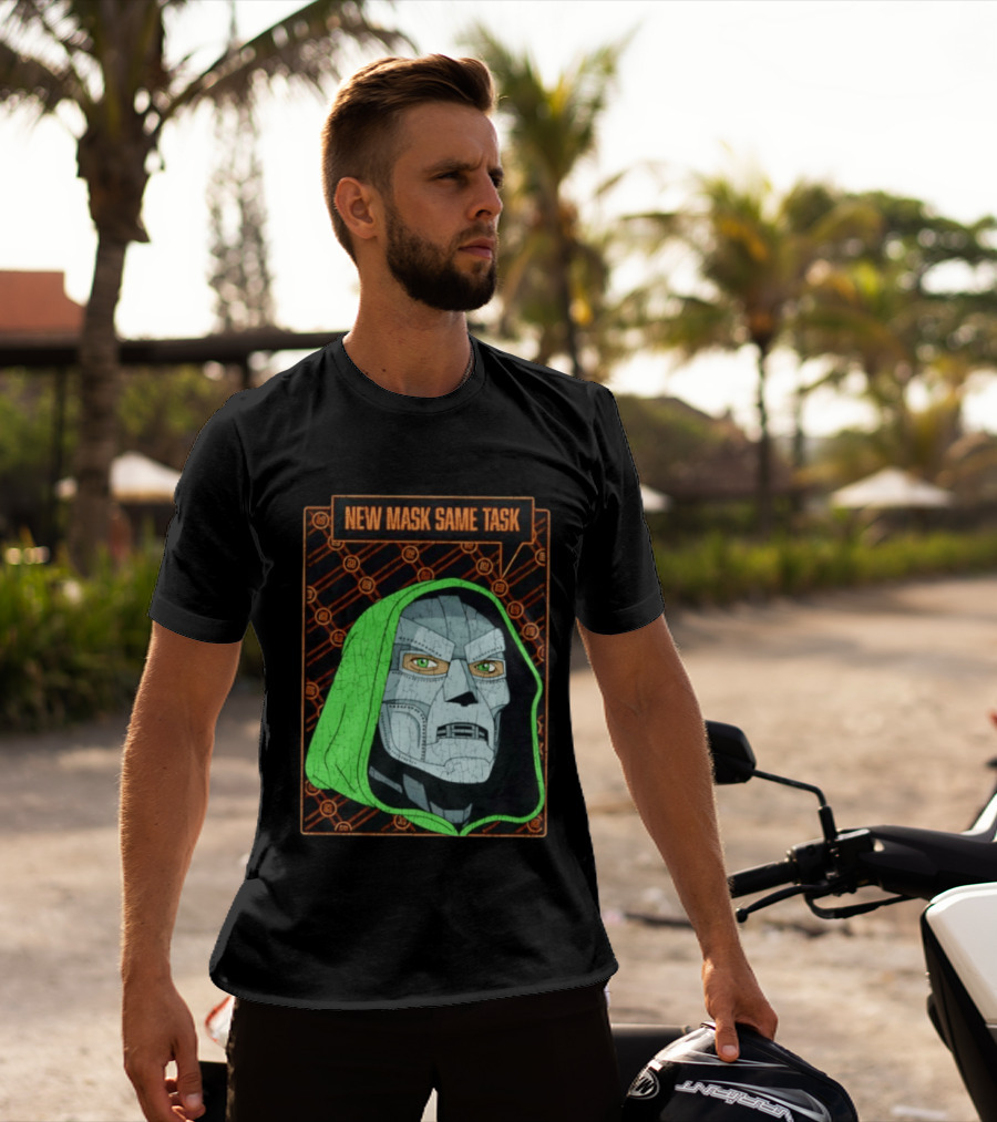 New Mask Same Task Doctor Doom Marvel Villain Green Hood Comic Book Hero T-Shirt