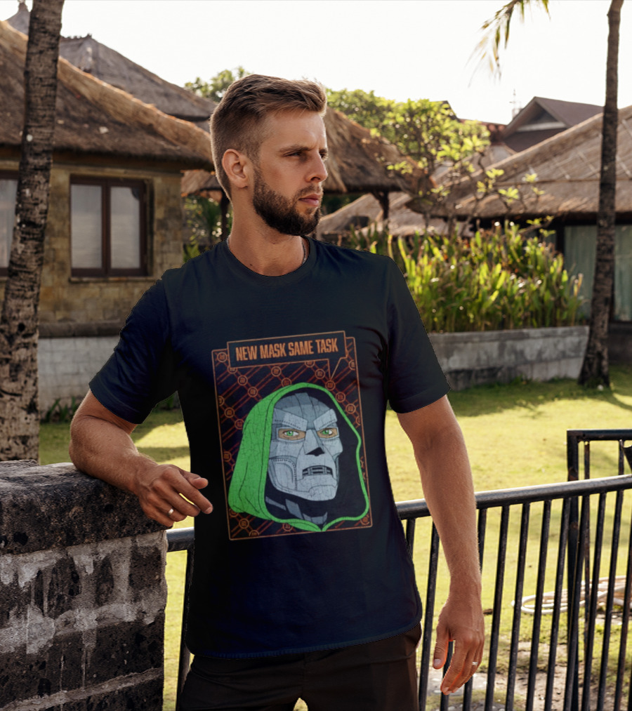 New Mask Same Task Doctor Doom Marvel Villain Green Hood Comic Book Hero T-Shirt