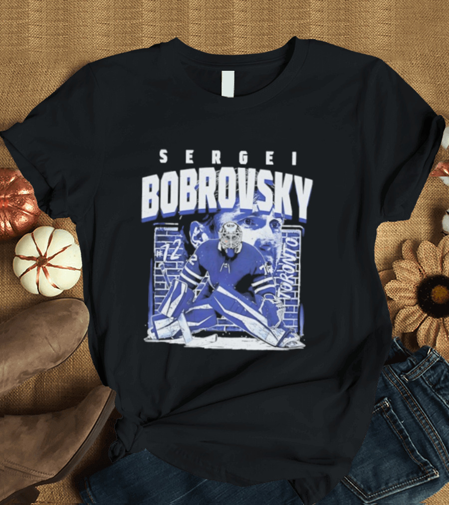 Sergei Bobrovsky #72 Brick Wall Toronto Maple Leafs Hockey Goalie T-Shirt