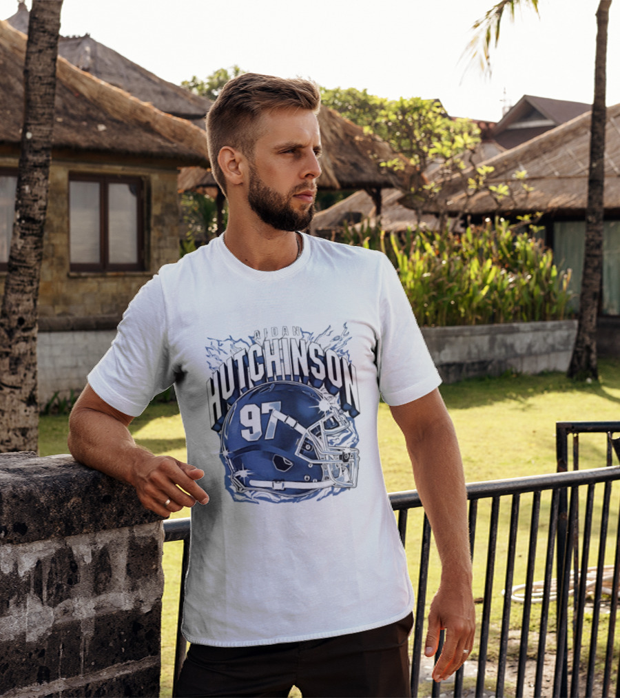 Aidan Hutchinson 97 Detroit Lions Football Helmet T-Shirt