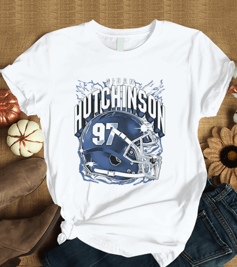 Aidan Hutchinson 97 Detroit Lions Football Helmet T-Shirt
