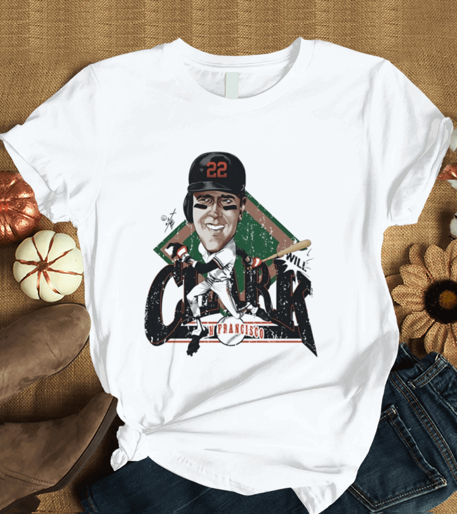 Will Clark San Francisco Giants 22 Bruce Stark Caricature T-Shirt
