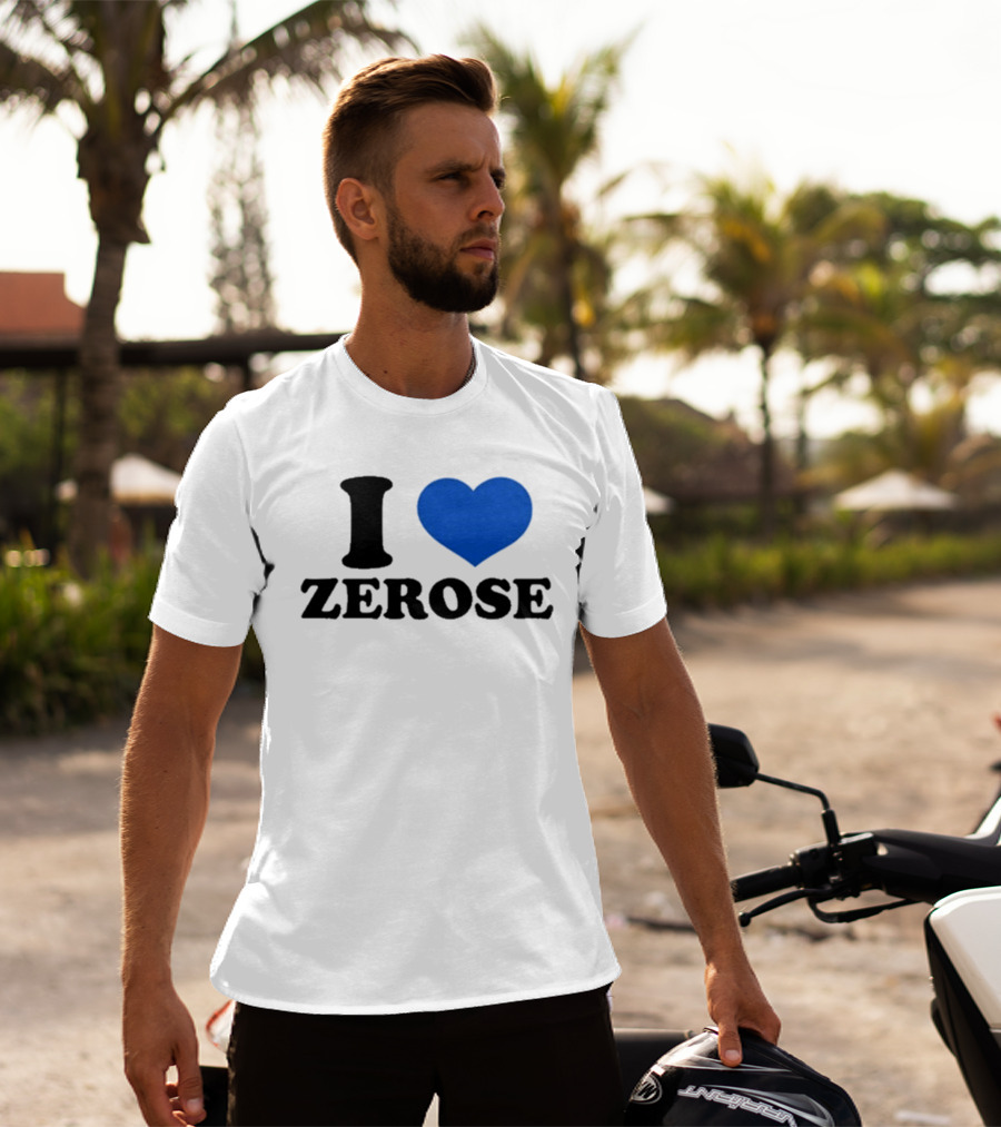 I Love Zerose Heart Blue T-Shirt