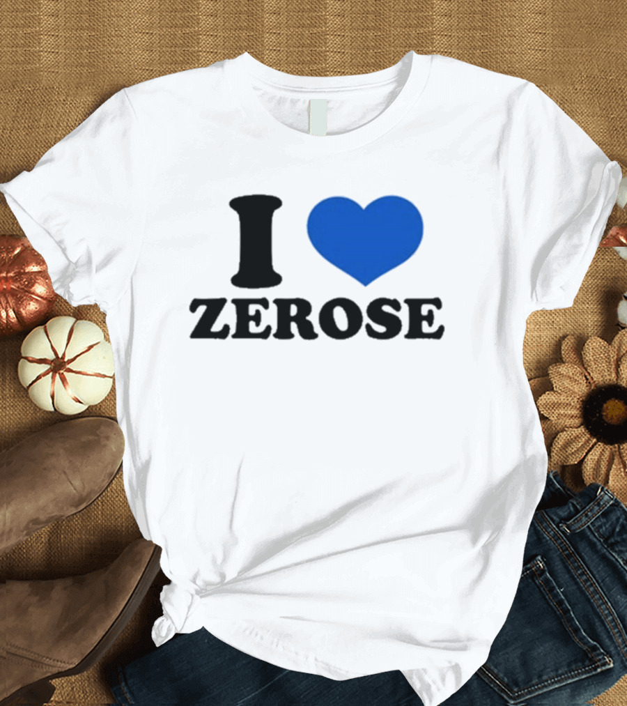 I Love Zerose Heart Blue T-Shirt
