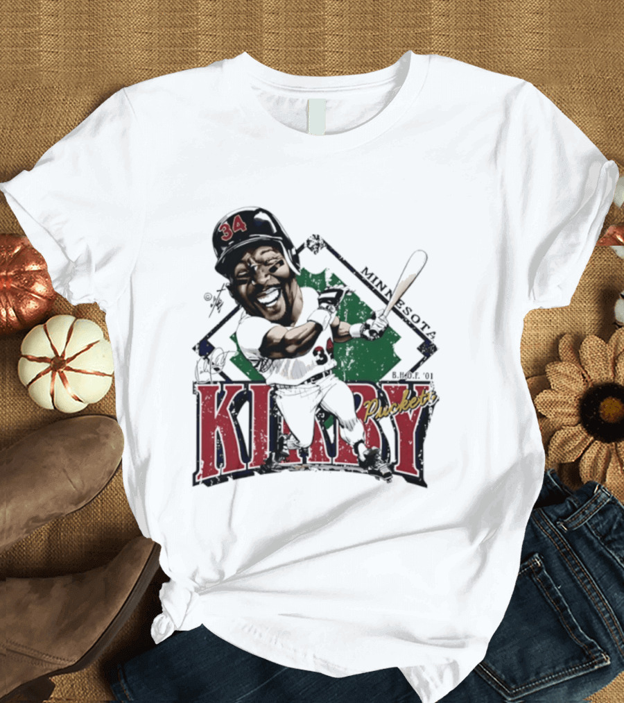 Kirby Puckett Minnesota Twins Bruce Stark Caricature Vintage Sports T-Shirt