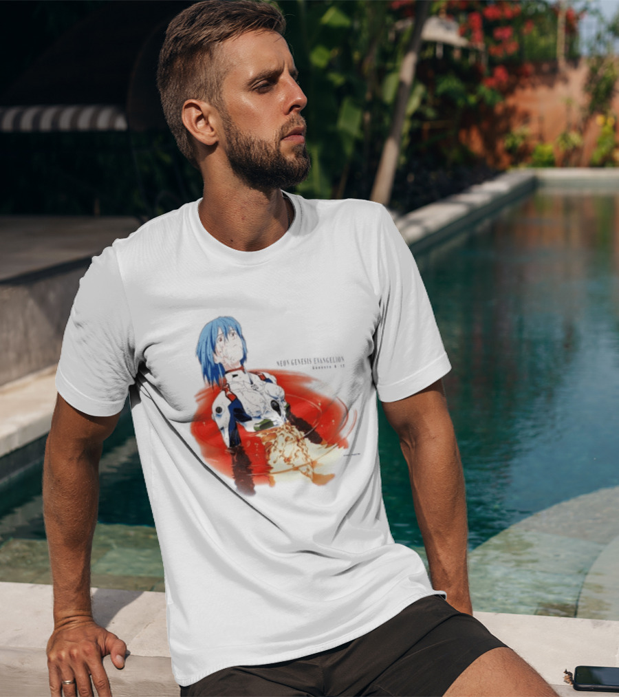 Rei Ayanami Neon Genesis Evangelion Genesis 0 12 Plugsuit Floating Red Liquid Scene T-Shirt