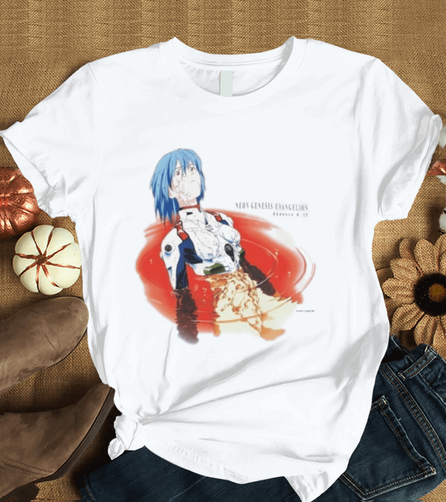 Rei Ayanami Neon Genesis Evangelion Genesis 0 12 Plugsuit Floating Red Liquid Scene T-Shirt