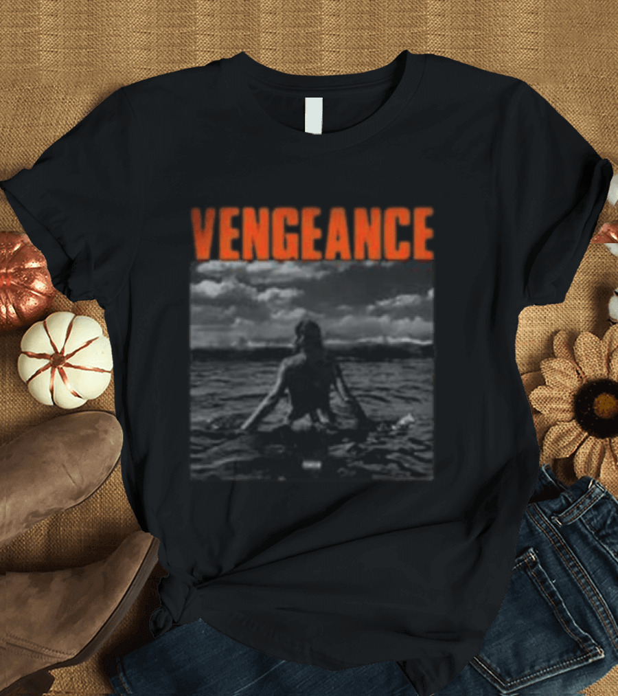 Vengeance Black And White Ocean Scene T-Shirt