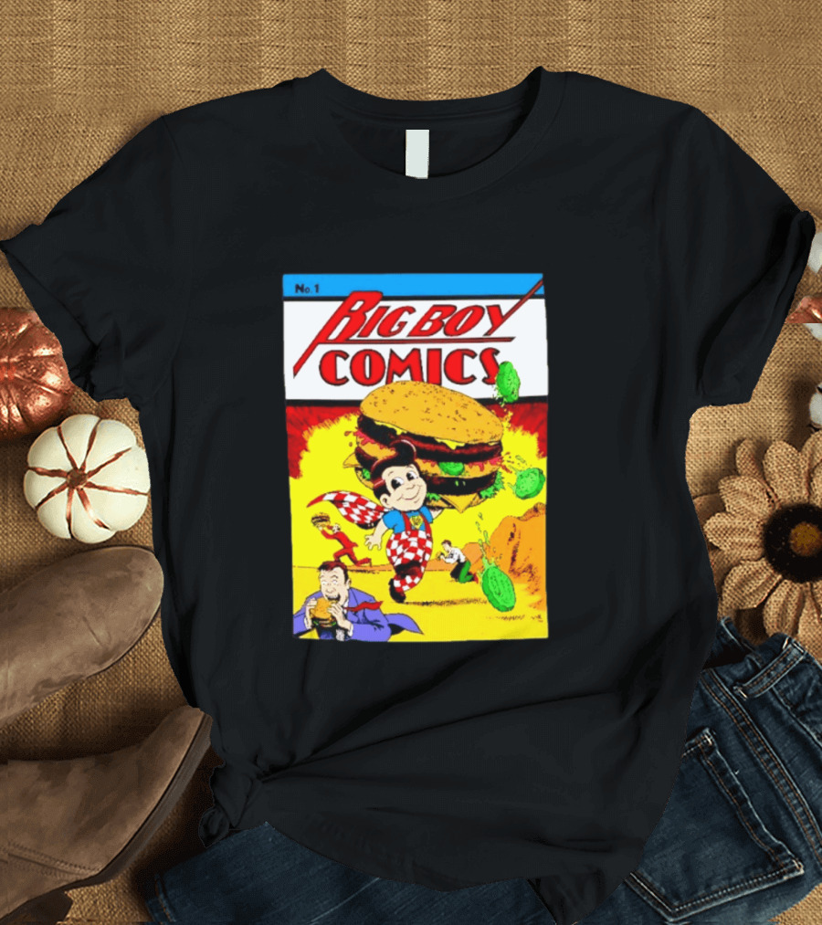 Big Boy Comics No 1 Hamburger Adventure Retro Comic Cover T-Shirt