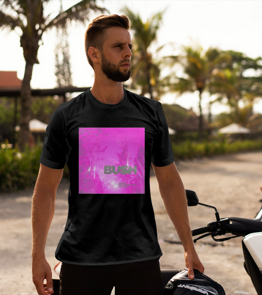 Bush Loaded The Greatest Hits 1994 2023 Pink Album Cover T-Shirt