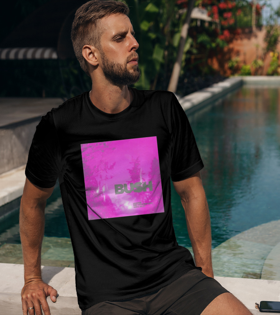 Bush Loaded The Greatest Hits 1994 2023 Pink Album Cover T-Shirt