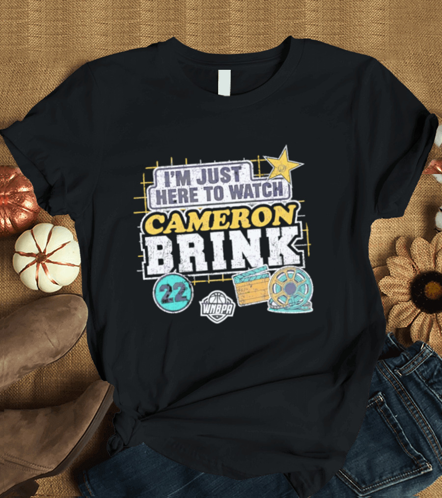 I'm Just Here To Cameron Brink 22 Los Angeles Sparks WNBA Movie Reel Basketball Star T-Shirt