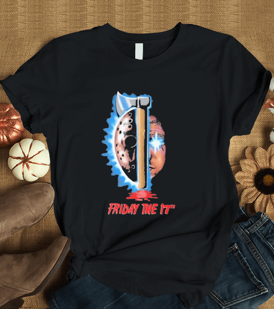 Ouija Macc Friday The 17th Part VII Axe Horror Mask T-Shirt